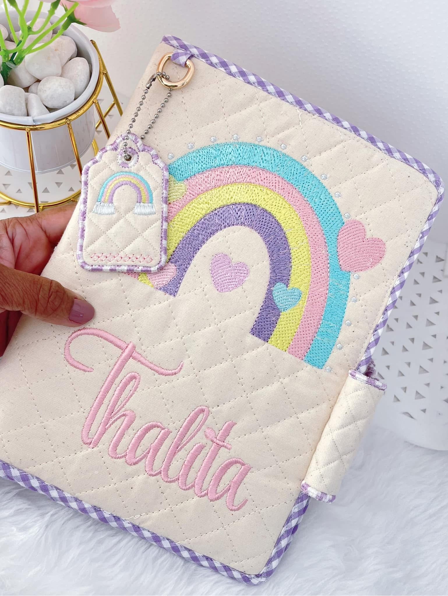 Personalised Embroidered Baby Set | Wet Wipes Bag Mini | Vaccination Record Book Cover Contact Us)