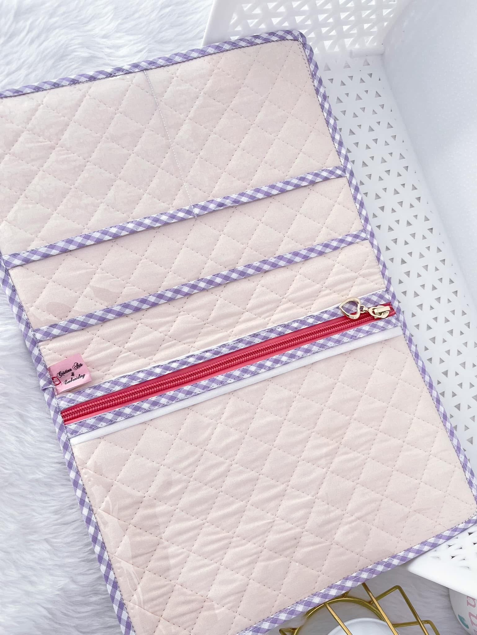 Personalised Embroidered Baby Set | Wet Wipes Bag Mini | Vaccination Record Book Cover Contact Us)