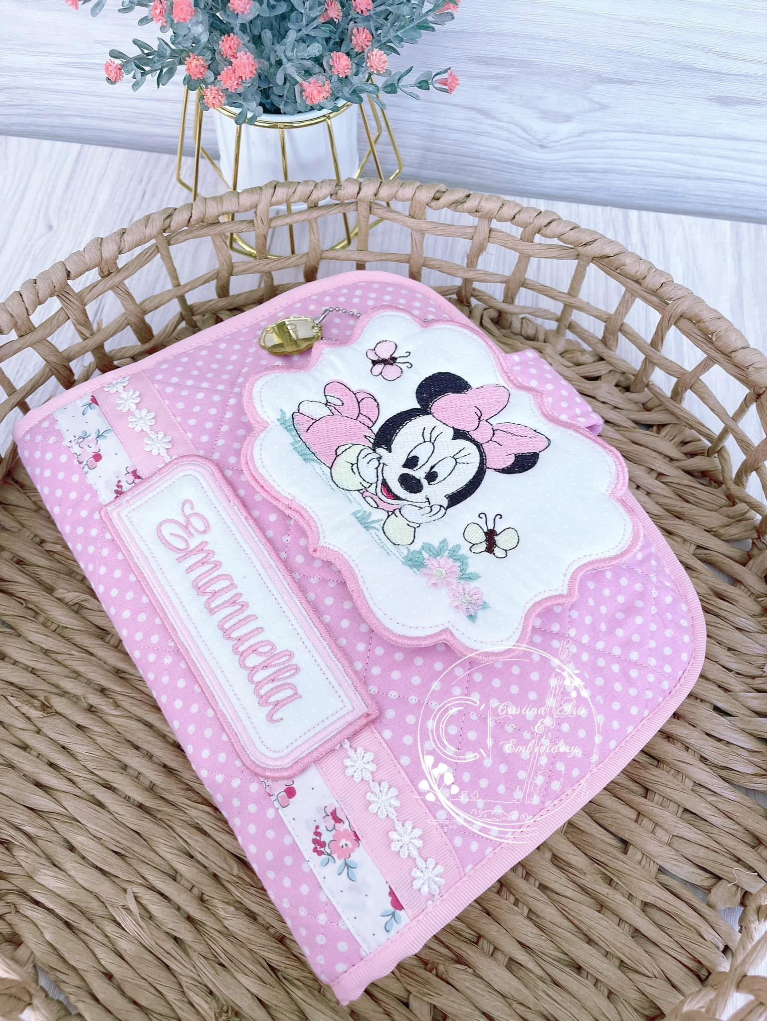 Personalised Embroidered Baby Set | Wet Wipes Bag Mini | Vaccination Record Book Cover Contact Us)