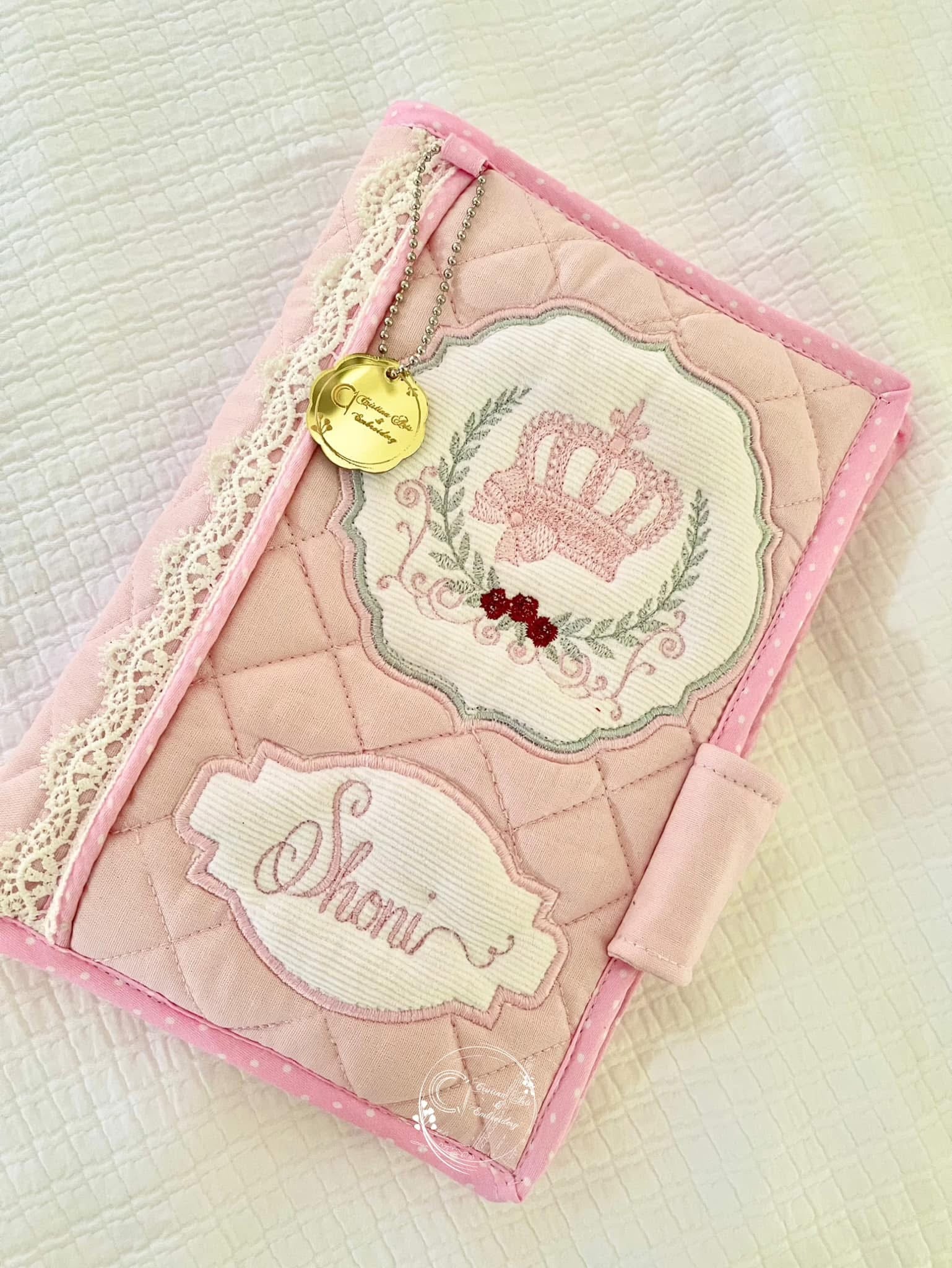 Personalised Embroidered Baby Set | Wet Wipes Bag Mini | Vaccination Record Book Cover Contact Us)