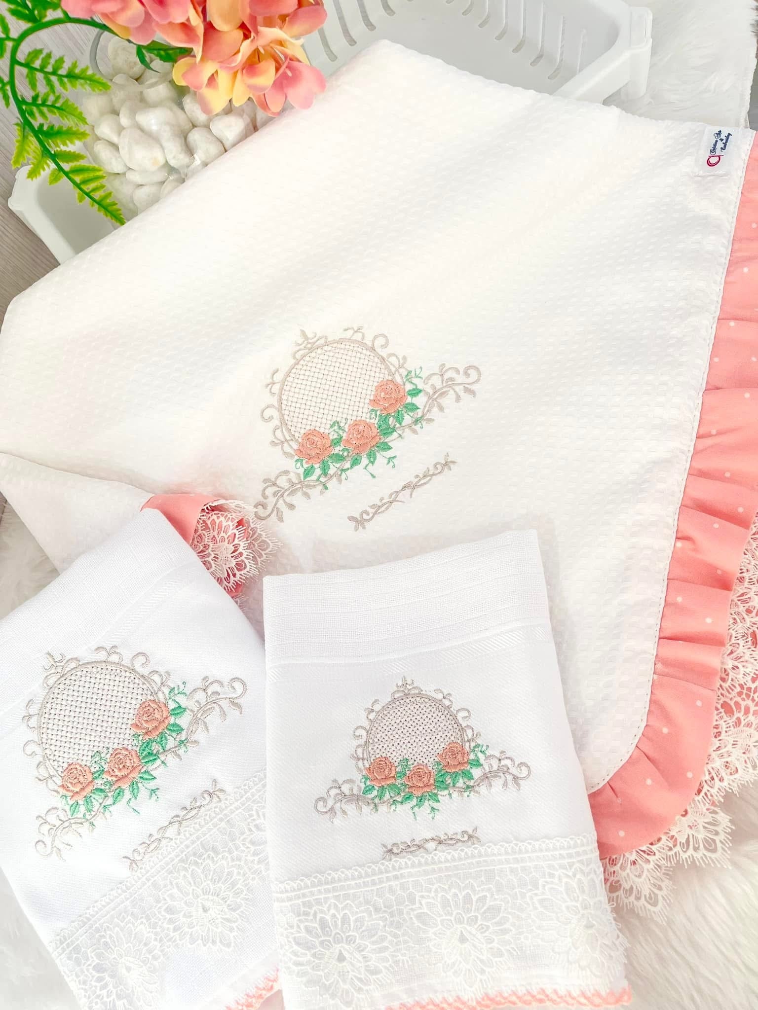 Personalised Embroidered Baby Set | Wet Wipes Bag Mini | Vaccination Record Book Cover Contact Us)