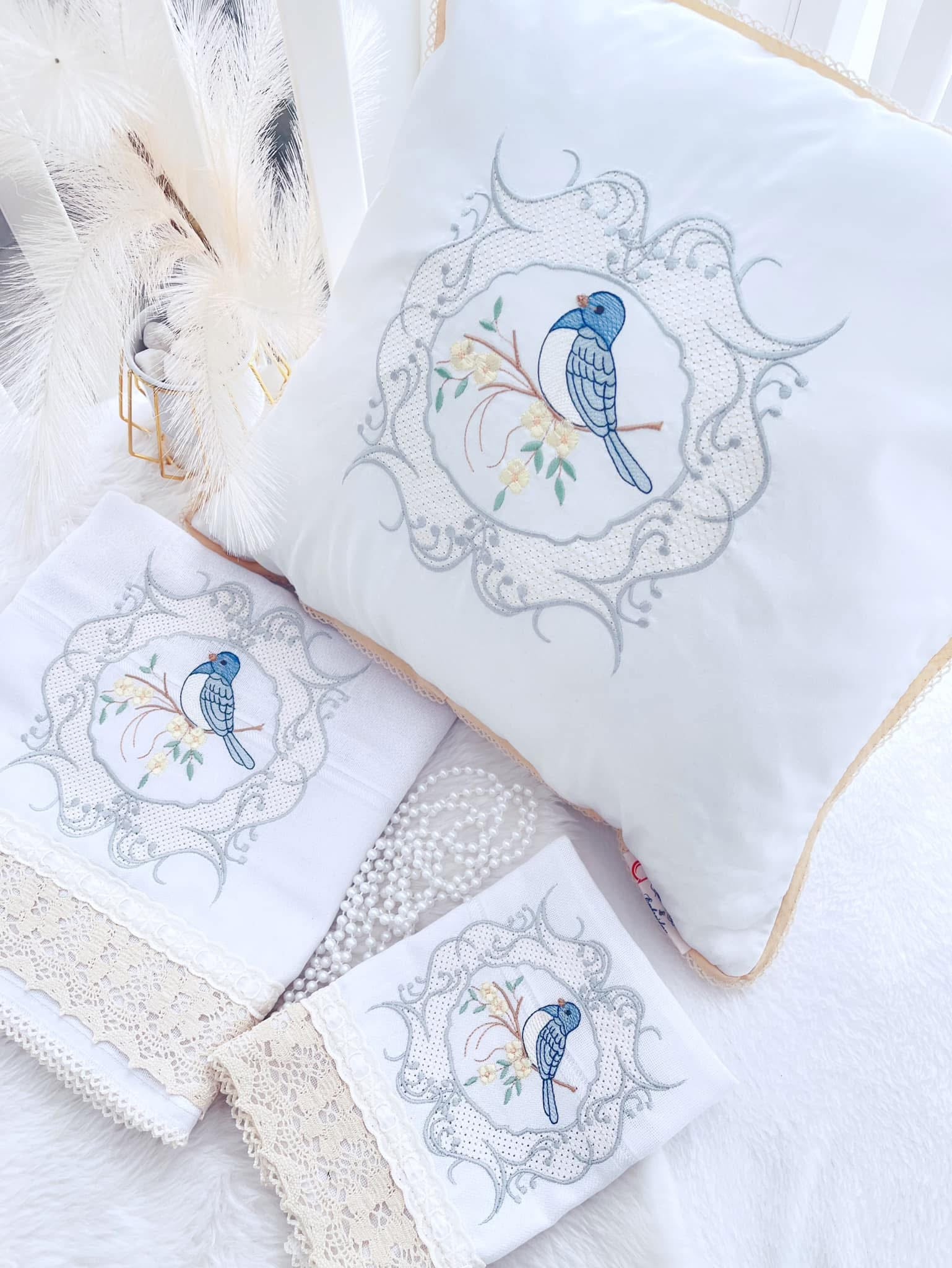 Pillow And Pillowcase - Personalised Embroidered | Decoration Baby Cushion (Only Order)
