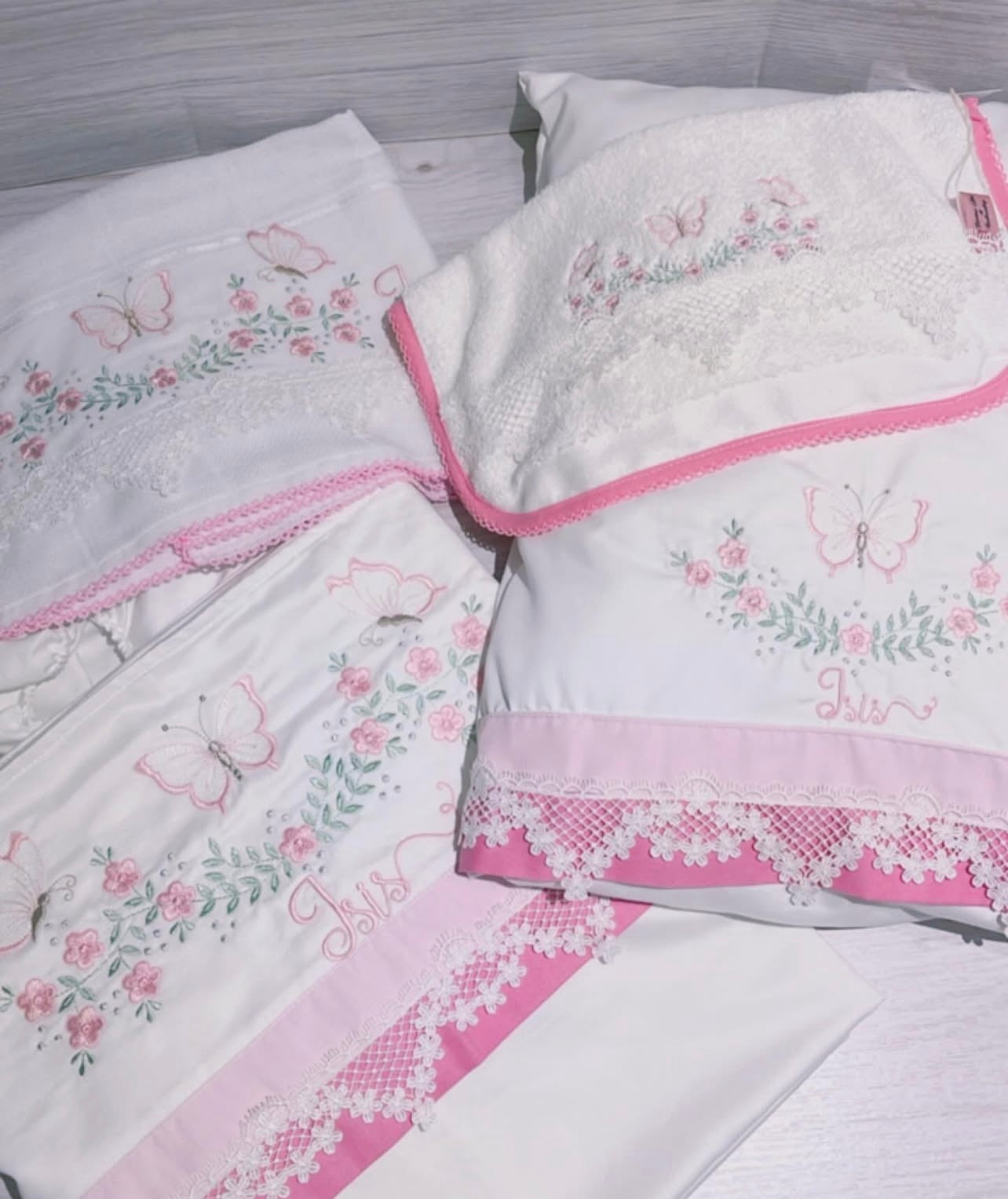 Pillow And Pillowcase - Personalised Embroidered | Decoration Baby Cushion (Only Order)