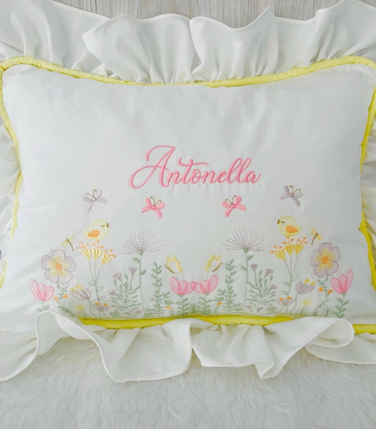Pillow And Pillowcase - Personalised Embroidered | Decoration Baby Cushion (Only Order)