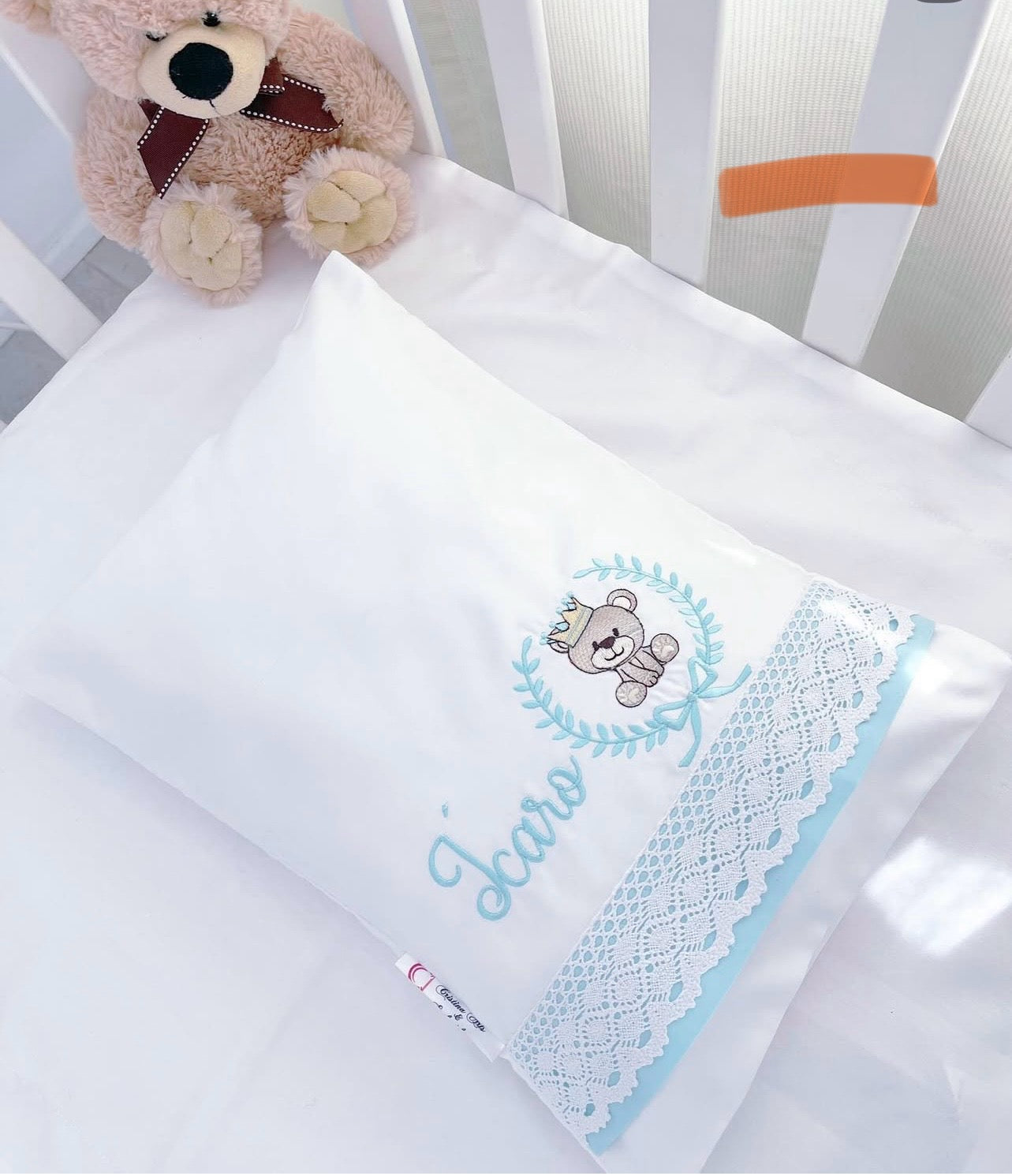 Pillow And Pillowcase - Personalised Embroidered | Decoration Baby Cushion (Only Order)